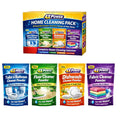 4X Power Home Cleaning Pack - Toilet & bathroom, Floor, Dishwash, Fabric cleaner Powder