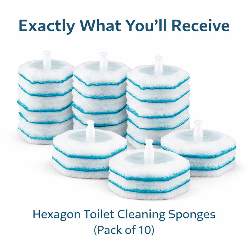 PumiShine Heavy-Duty Toilet Scrubber – Extra Long Handle + 7 Replacement Heads