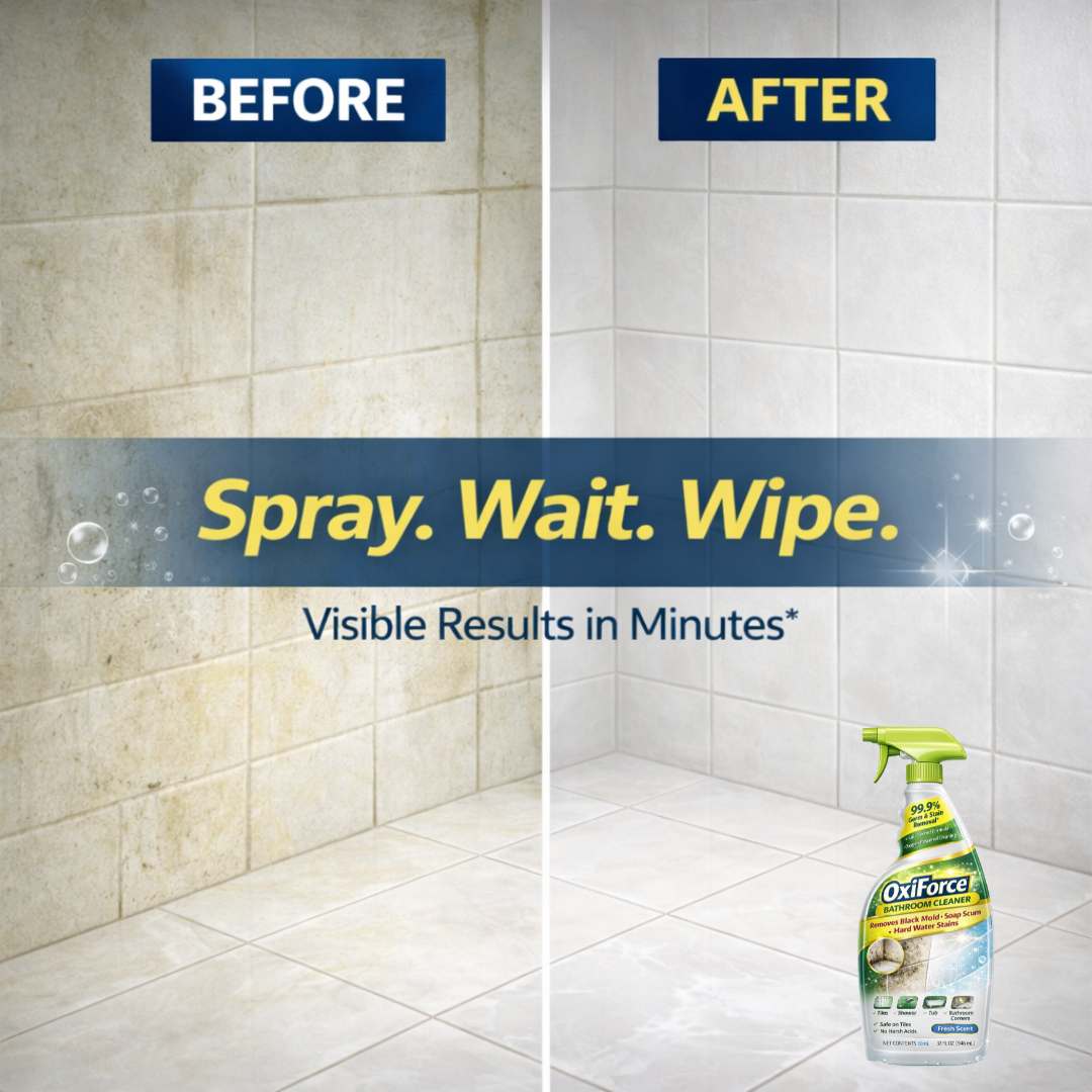 OxiForce Bathroom Cleaner - Shower, Tub & Tile Shine Every Corner | Buy 1 Get 2 Free