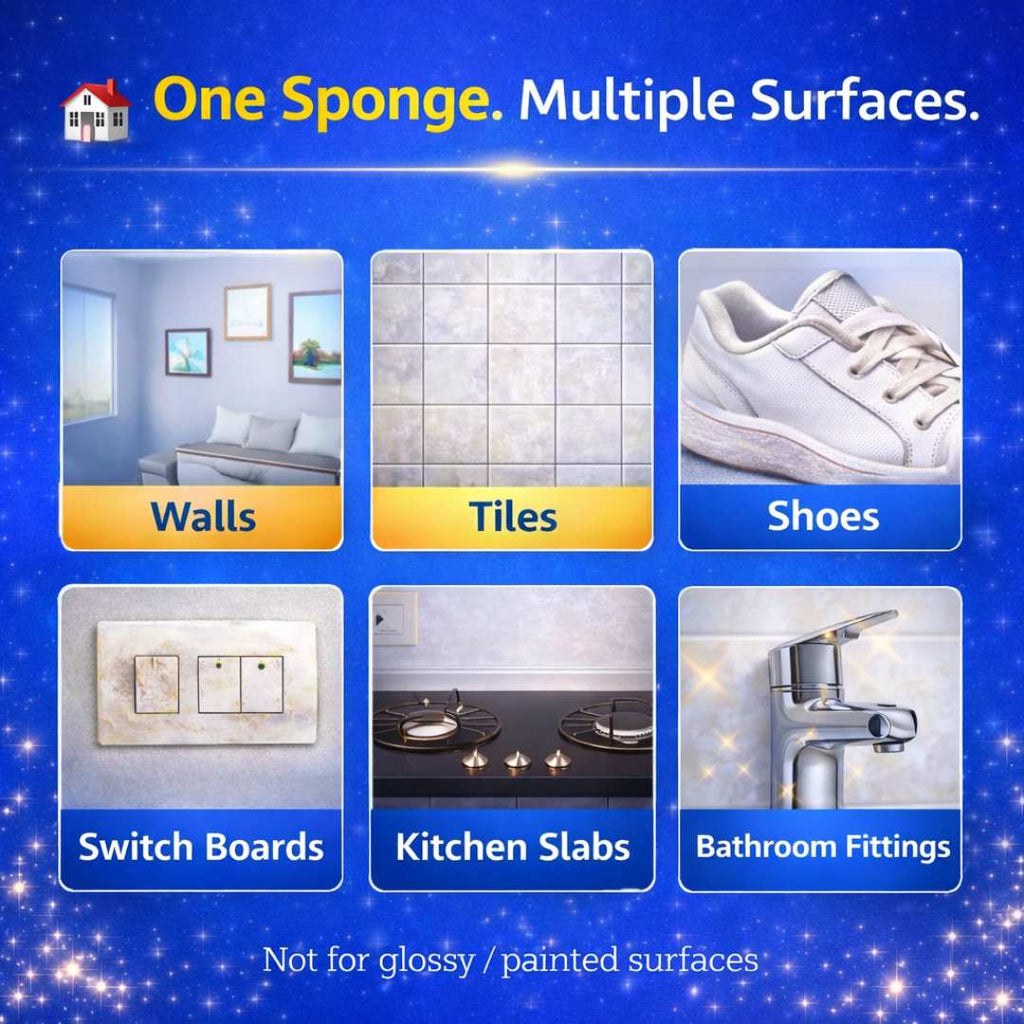 Instant Magic Eraser Sponges – Universal Stain & Scuff Remover (10x more powerful)