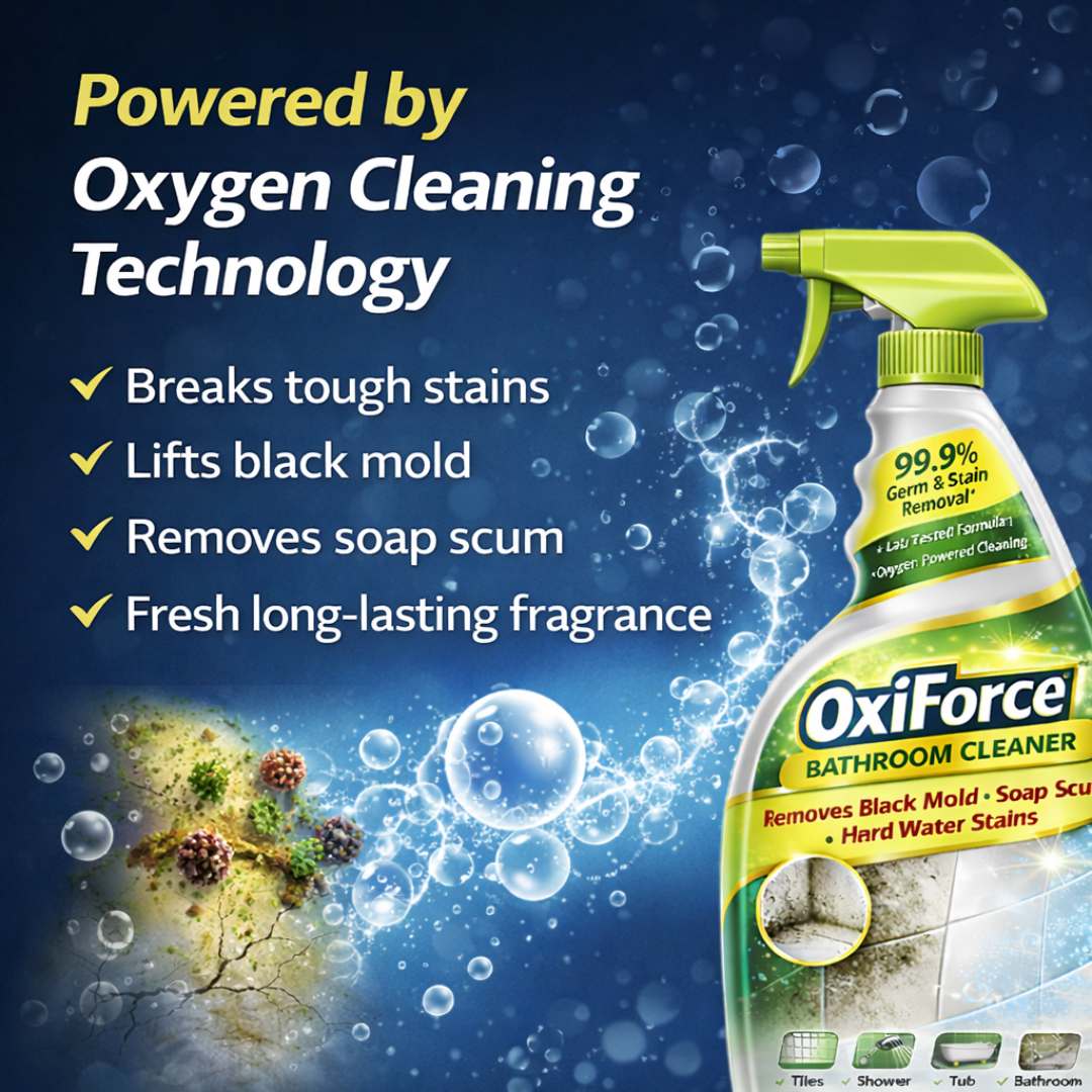 OxiForce Bathroom Cleaner - Shower, Tub & Tile Shine Every Corner | Buy 1 Get 2 Free